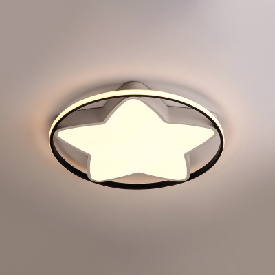 Five-Pointed Star Ceiling Light Simple Acrylic Black-White 19.5