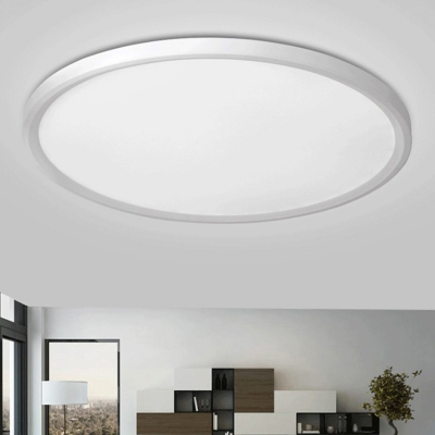 Metal Disc Ceiling Mounted Fixture Minimalist Black/White LED Flush Light in Warm/White Light, 16