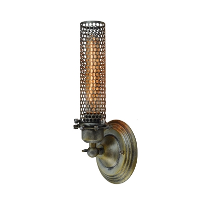 Tube Metal Wall Mounted Light Industrial Style 1/2 Lights Dining Room Sconce Lamp in Bronze