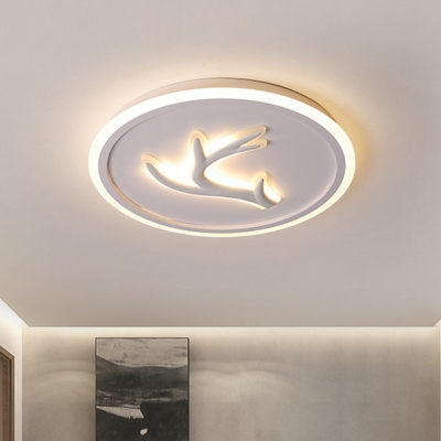 White Antler Ceiling Lamp Minimalist Acrylic 16.5