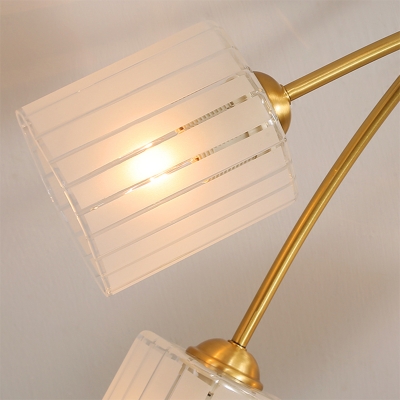 1/2-Light Rectangle Wall Light Sconce Vintage Style Frosted Glass and Metal Wall Lighting in Gold