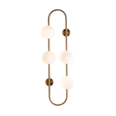 4 Lights Bubble Sconce Lighting Mid Century Style Opal Glass Wall Light for Bedroom