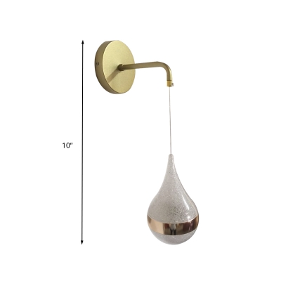 Crystal Teardrop Wall Sconce Light Modernist LED Gold Wall Lighting Fixture in Warm/White/3 Color Light
