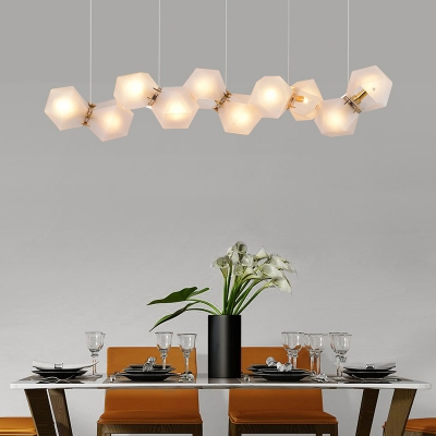 Geometric Chandelier Lamp Postmodern Frosted Glass 6/8/10 Lights Gold ...