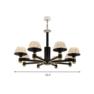 Tapered Ceiling Chandelier Contemporary Cut Crystal 27.5