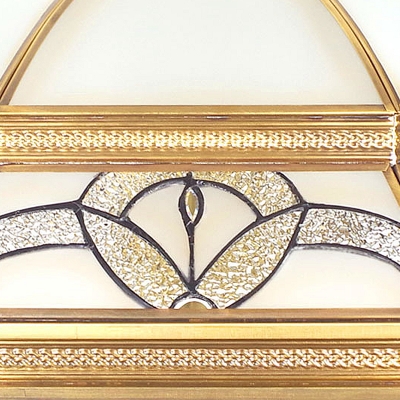 6/7 Bulbs Sandblasted Glass Chandelier Colonial Gold Living Room Pendant Lighting Fixture, 19.5