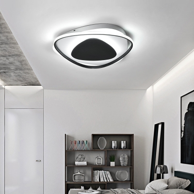 Black Triangle Ceiling Light Fixture Modernism Acrylic LED Flush Mount Light in Warm/White Light