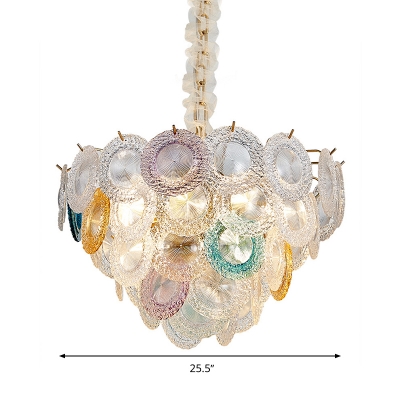 Cone Ceiling Chandelier Modernist Crystal 9/12 Bulbs 20.5
