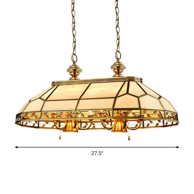 Faceted Restaurant Island Chandelier Colonial Opal Blown Glass 12 Heads Gold Hanging Ceiling Light