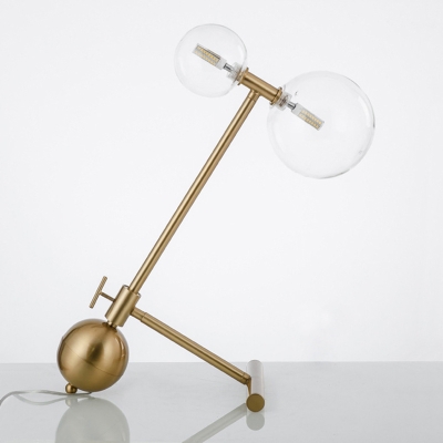 Globe Shaped Task Lighting Contemporary Metal LED Bedroom Desk Lamp in Gold with Base