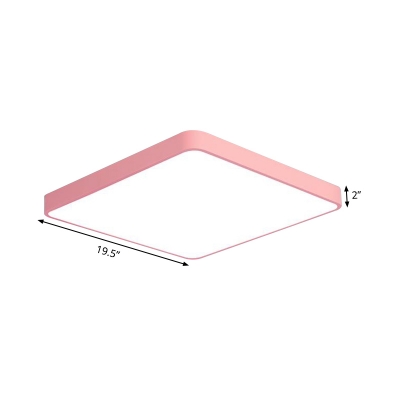 Rectangle Ceiling Fixture Macaron Acrylic Pink 19.5