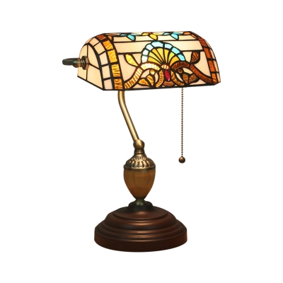 Stained Glass Brass Piano Desk Lamp Victorian/Mediterranean/Baroque Pattern 1 Light Vintage Standing Light