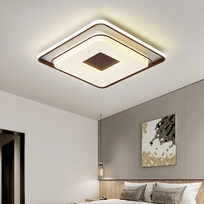 White Square Ceiling Mounted Light Minimalist Acrylic LED Flush Light in Warm/White Light, 16