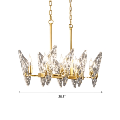 8 Heads Candle Chandelier Lighting Postmodern Gold Lattice Crystal Ceiling Light Fixture