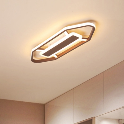 Acrylic Linear Ceiling Fixture Modern Coffee 23.5