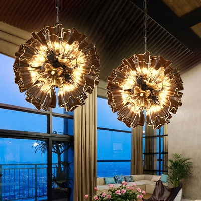 burst nordic entryway chandelier shade ceiling pendant floral clear multi glass light beautifulhalo
