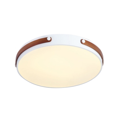Metal Disk Ceiling Fixture Macaron Light Brown/Brown/Red Brown LED Flush Mount Light in Warm/White Light, 16.5