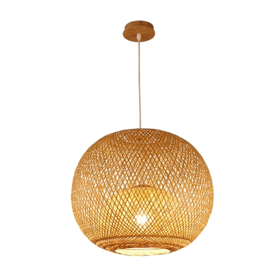 Sphere Dining Room Pendant Lighting Fixture Bamboo 14