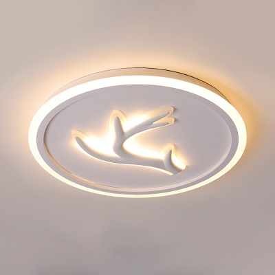 White Antler Ceiling Lamp Minimalist Acrylic 16.5