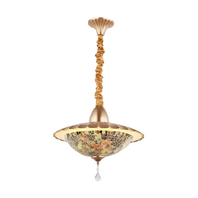 White Glass Curved Chandelier Lighting Fixture Mediterranean LED Gold Drop Pendant with Crystal Droplet