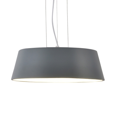 1 Light Dining Room Hanging Ceiling Light Contemporary Grey Down Lighting with Drum Metal Shade