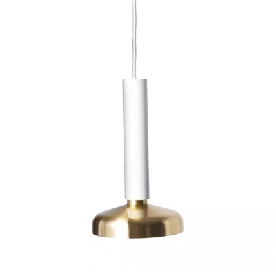 1 Light Dining Room Pendulum Light Contemporary Black/White Hanging Lamp with Barn Metal Shade
