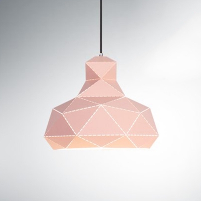 Domed Hanging Light Nordic Metal 1 Bulb Pink/White/Blue Ceiling Suspension Lamp, 12