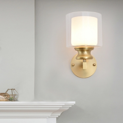 Metal Armed Wall Lighting Modernist 1 Bulb Brass Sconce Light Fixture for Bedroom