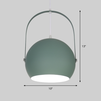 Minimalist Dome Pendant Lighting Fixture Metal 1 Light Dining Room Ceiling Light in Green
