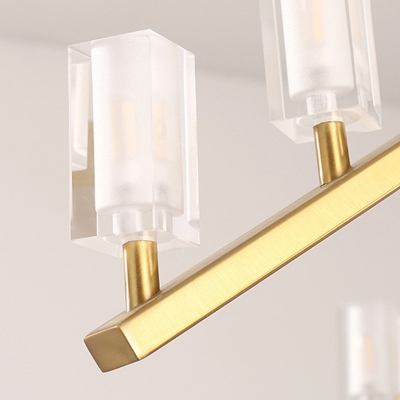 Modern Style Crystal Pendant Lighting 12 Lights Brass Island Chandelier for Dining Room