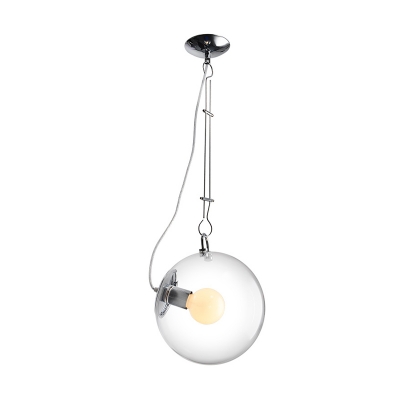 Sphere Hanging Lamp Contemporary Clear Glass 10