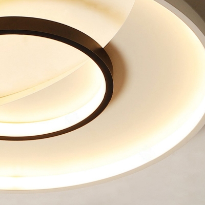 Acrylic Circular Ceiling Light Modernism Black-White LED Flush Mount Lamp, 16