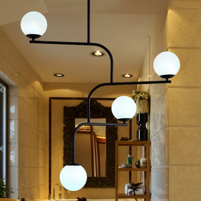 Art Deco Modo Pendant Lighting White Glass Indoor Hanging Chandelier Light for Restaurant