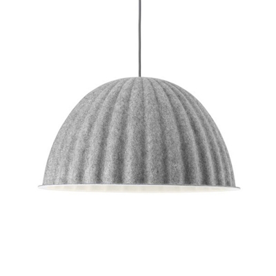 Bowl Hanging Lighting Contemporary Metal 1 Head Grey Pendant Light Fixture for Living Room