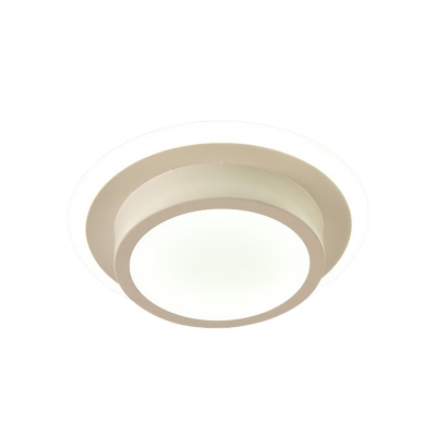Contemporary Round/Square Flushmount Metal LED Black/White Flush Mount Ceiling Light in Warm/White Light