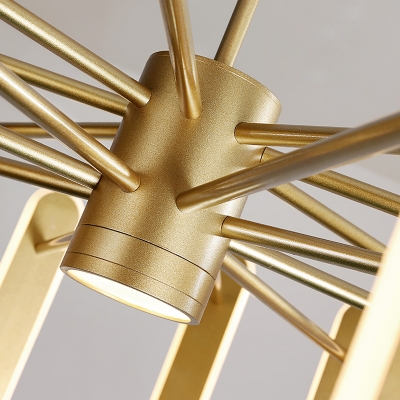 Post Modern Sputnik Ceiling Chandelier Metal Integrated Led Gold Hanging Light