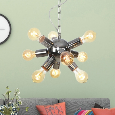 Sputnik Chandelier Light Modernist Metal 9/12 Bulbs Chrome Suspended Lighting Fixture