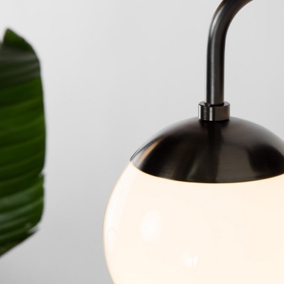 Ball Shape Sconce Light Minimalist Milky Glass 1 Bulb Golden/Black Wall Lamp Kit