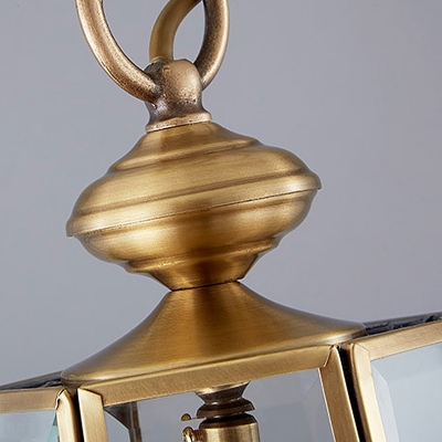 Clear Glass Teardrop Chandelier Lamp Colonial 3 Heads Foyer Pendant Light Fixture in Gold