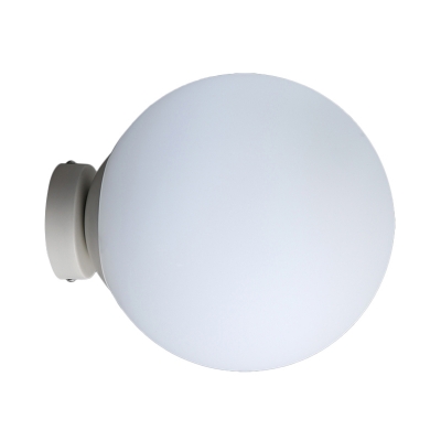 Global Wall Lighting Minimalist Opal Glass 1 Head White Sconce Light Fixture, 10