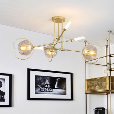 Metal Starburst Chandelier Lamp Modernism 6/8 Heads Gold Pendant Lighting Fixture