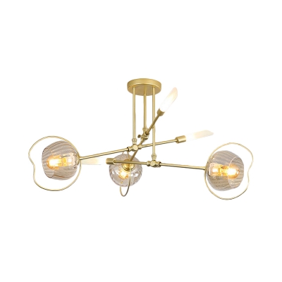 Metal Starburst Chandelier Lamp Modernism 6/8 Heads Gold Pendant Lighting Fixture