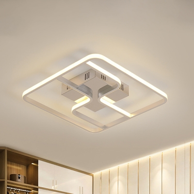 Square Bedroom Flush Light Fixture Acrylic Simple Style 18