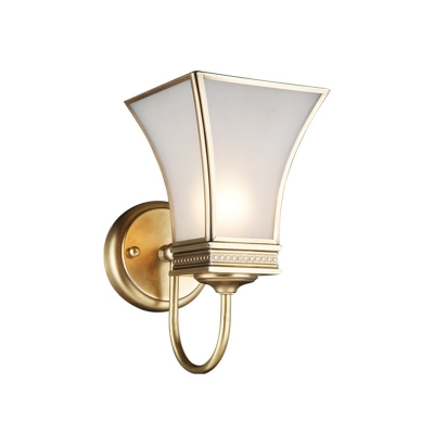 Traditional Flared Sconce Light 1/2-Bulb Brass Metal Wall Lighting Fixture for Living Room