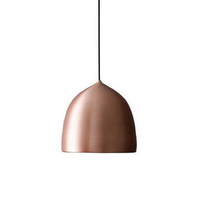 Black/Copper Dome Hanging Pendant Light Contemporary 1 Light Metal Down Lighting Pendant for Dining Room