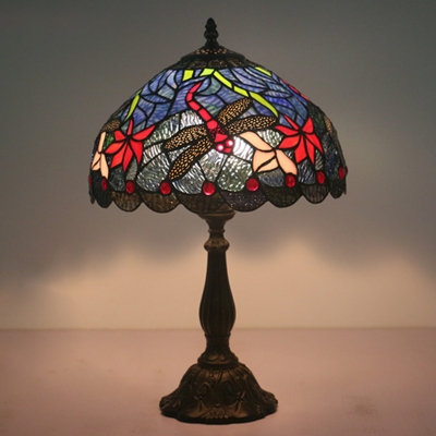 Bronze 1 Head Table Light Tiffany Handcrafted Stained Glass Butterfly/Star/Tulip Reading Light