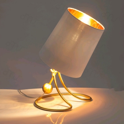 Gold Barrel Shaped Reading Book Light Modern Style 1 Light Metal Task Lamp for Bedside