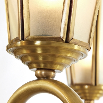 Metal Curved Arm Ceiling Chandelier Colonial 6 Heads Pendant Light Fixture in Gold for Dining Room