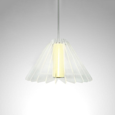 Modernism Wide Flare Pendant Light Clear Glass 1 Head Dining Room Suspended Lighting Fixture