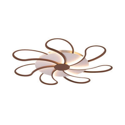 Windmill Acrylic Flush Light Fixture Simple Brown LED Ceiling Lamp in Warm/White Light, 31.5